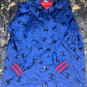 Hoodless champion logo jacket